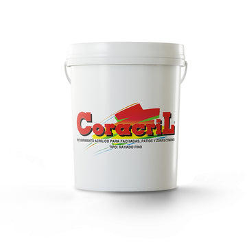 Coracril - Recubrimiento Acrílico para Fachadas, Patios y Zonas Comunes Tipo Rayado Fino